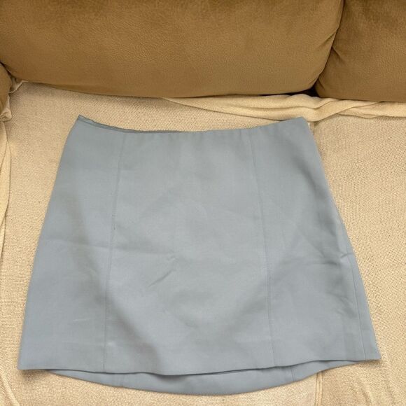 Bebe Women's Powder Blue Mini Skirt Size 8 Made in USA - Picture 1 of 7